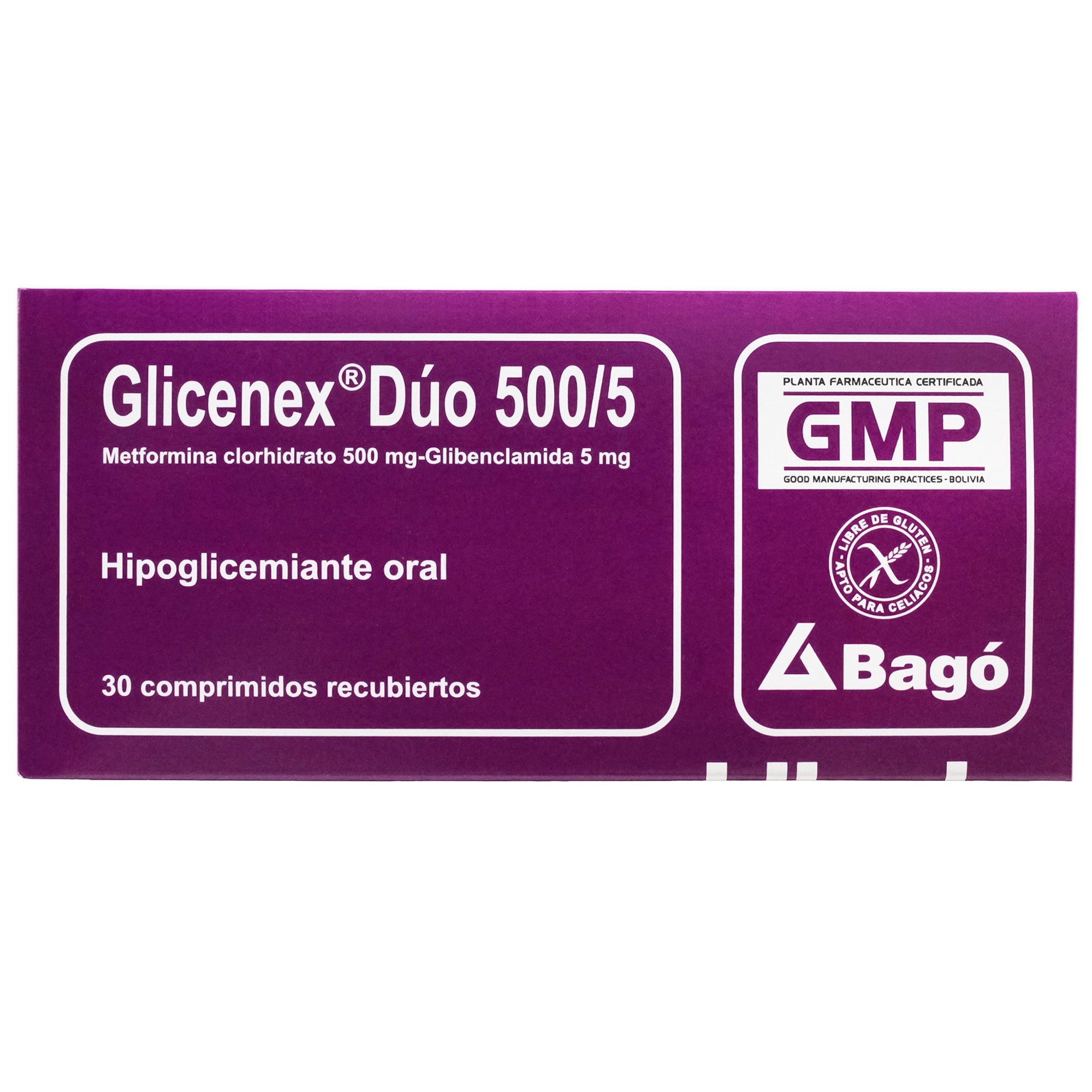 Glicenex Dúo 500/5 X tableta Metformina 500 mg Y Glibenclamida 5 mg