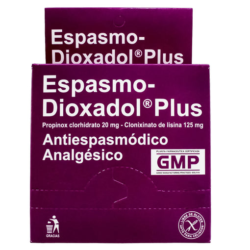 Espasmo Dioxadol Plus X tableta Propinox 20 mg Clonixinato De Lisina 125 mg