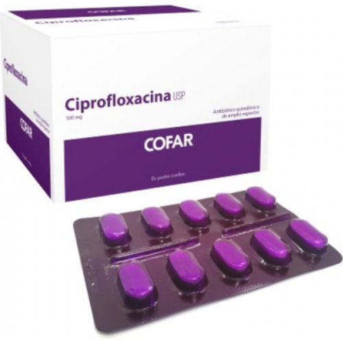 Ciprofloxacina USP 500mg/Antibiótico/comprimido