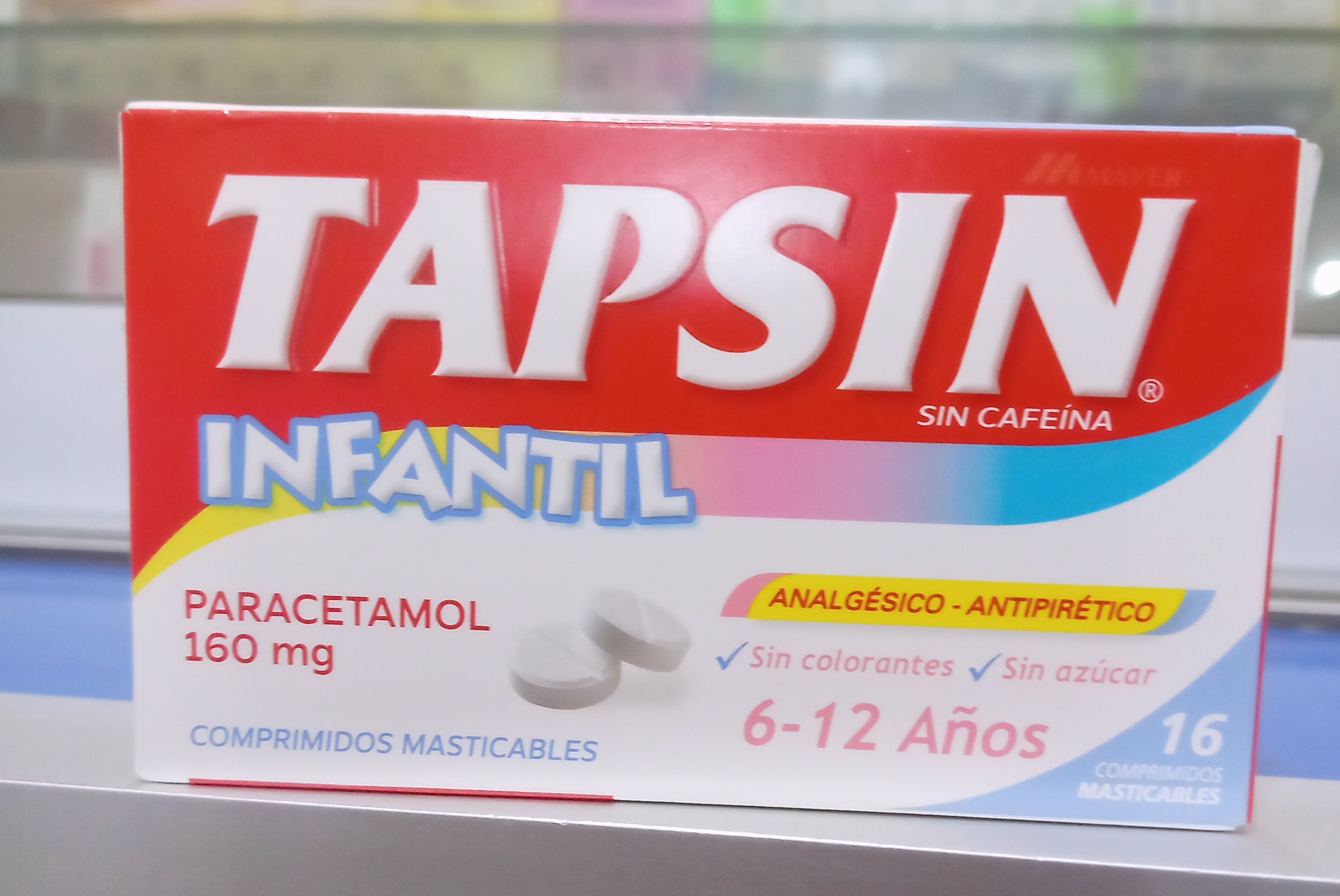 Tapsin Infantil X Comprimido Paracetamol 160 Mg sin azucar