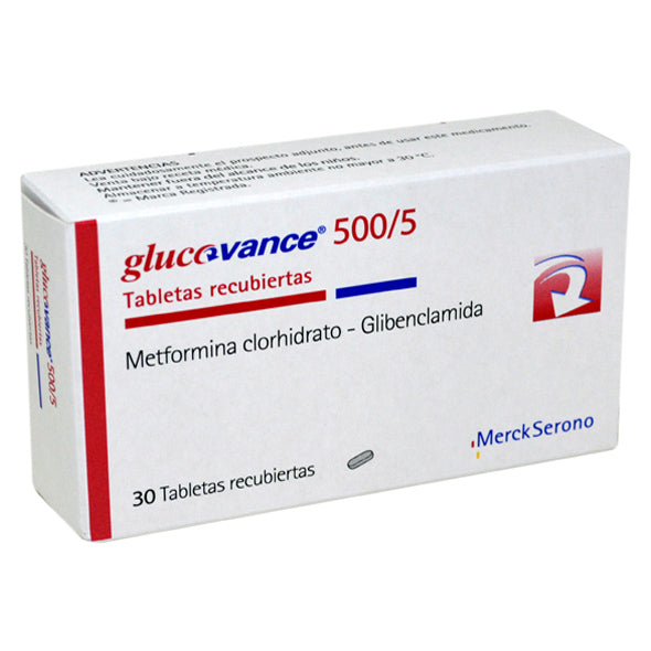 Glucovance 500/5 X tableta Metformina 500 mg Glibenclamida 5 mg