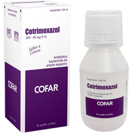 Cotrimoxazol jarabe X 100ml Sulfametoxazol 200mg Trimetoprima 40