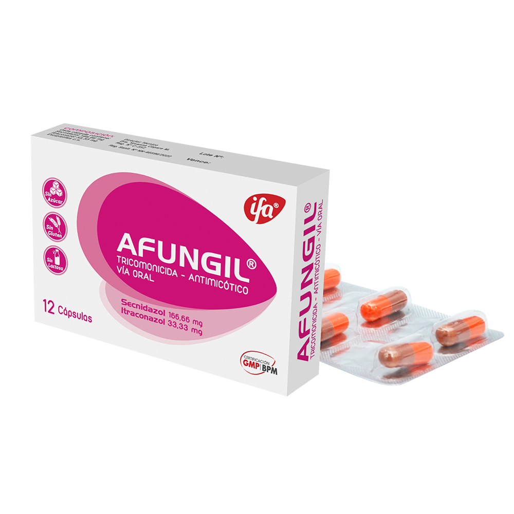 AFUNGIL X Cápsulas _ Secnidazol 166,66 mg, Itraconazol 33.33 mg