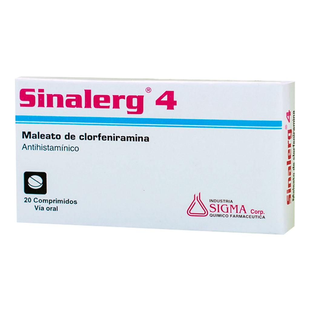 Sinalerg 4 X Comprimido _ Maleato de Clorfeniramina 4 mg 