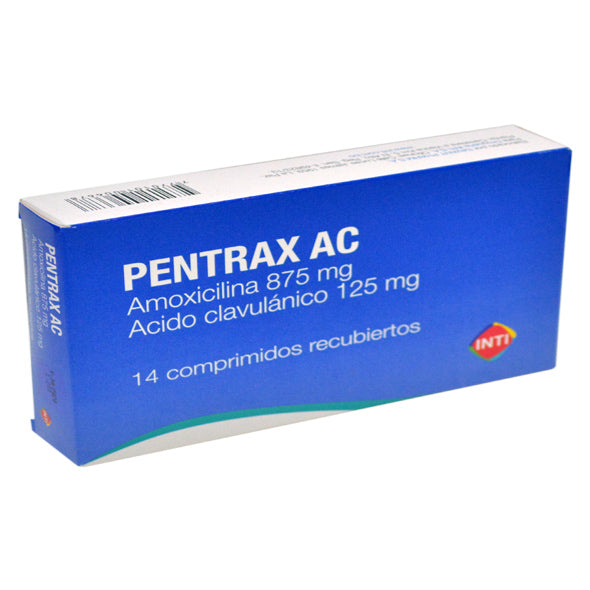 Pentrax AC X Comprimido _ Amoxicilina 875 mg, Ácido Clavulonico 125 mg