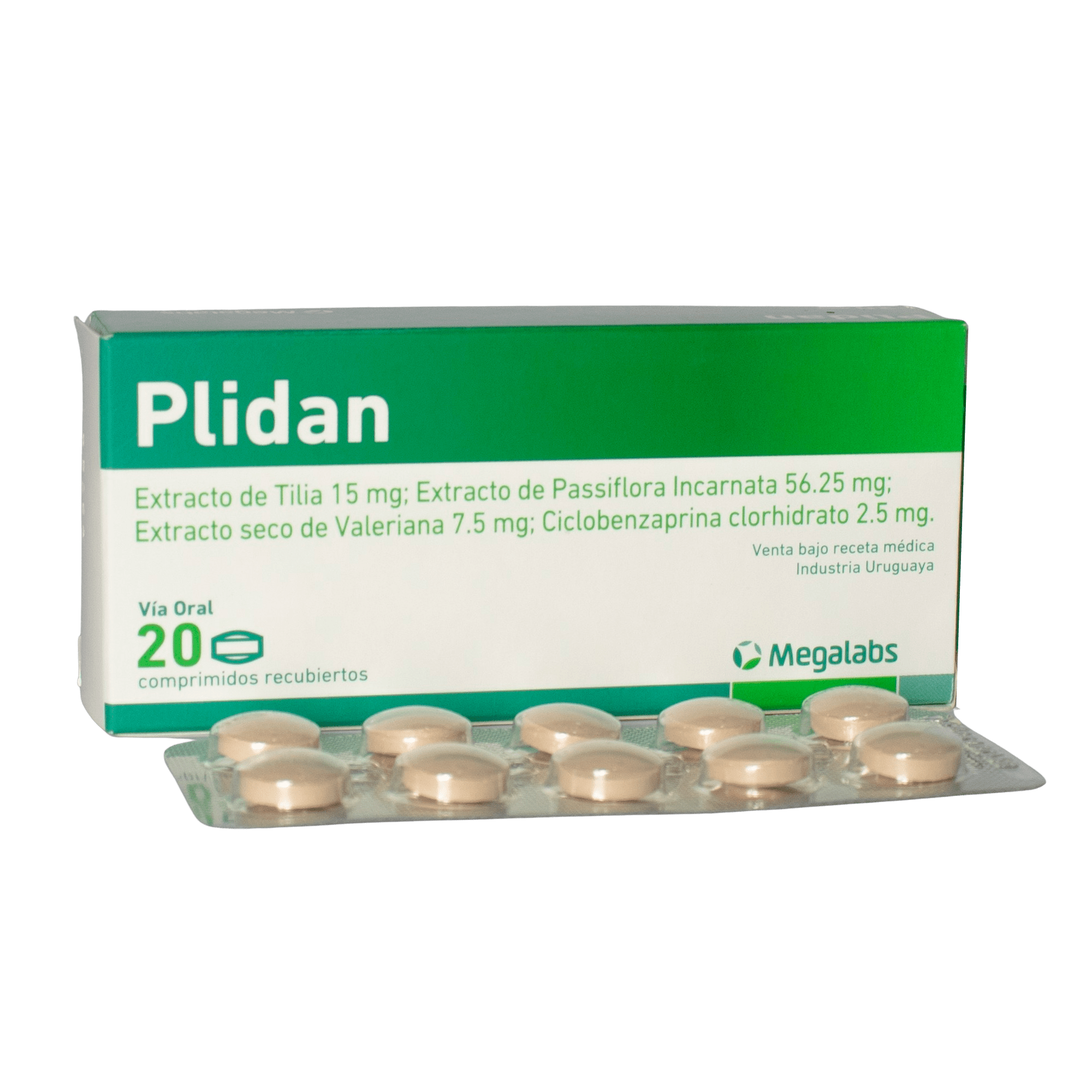 Plidan X Comprimido _ Extracto de Tilia, Passiflora, Valeriana, Ciclobenzaprina