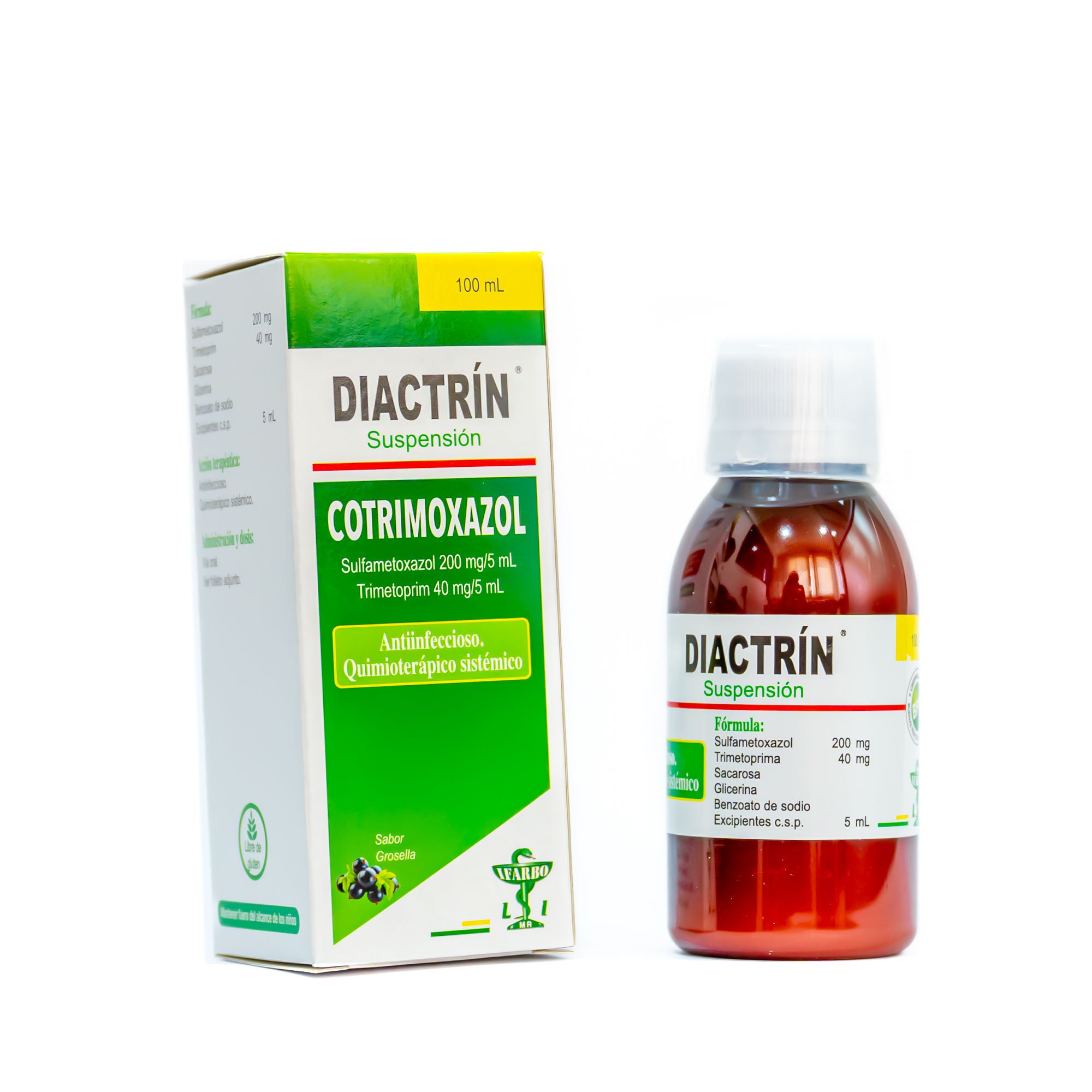 Diactrin jarabe X 100 ml Sulfametoxazol 200Mg Trimetoprim 40Mg 