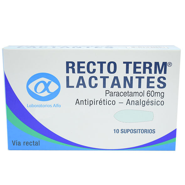 Recto Term Lactantes X supositorio Paracetamol 60 mg