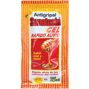 Sanatusin Gel Dia X Sobre Paracetamol 500 Mg Dextrometorfano 20 mg Fenilefrina 10 mg