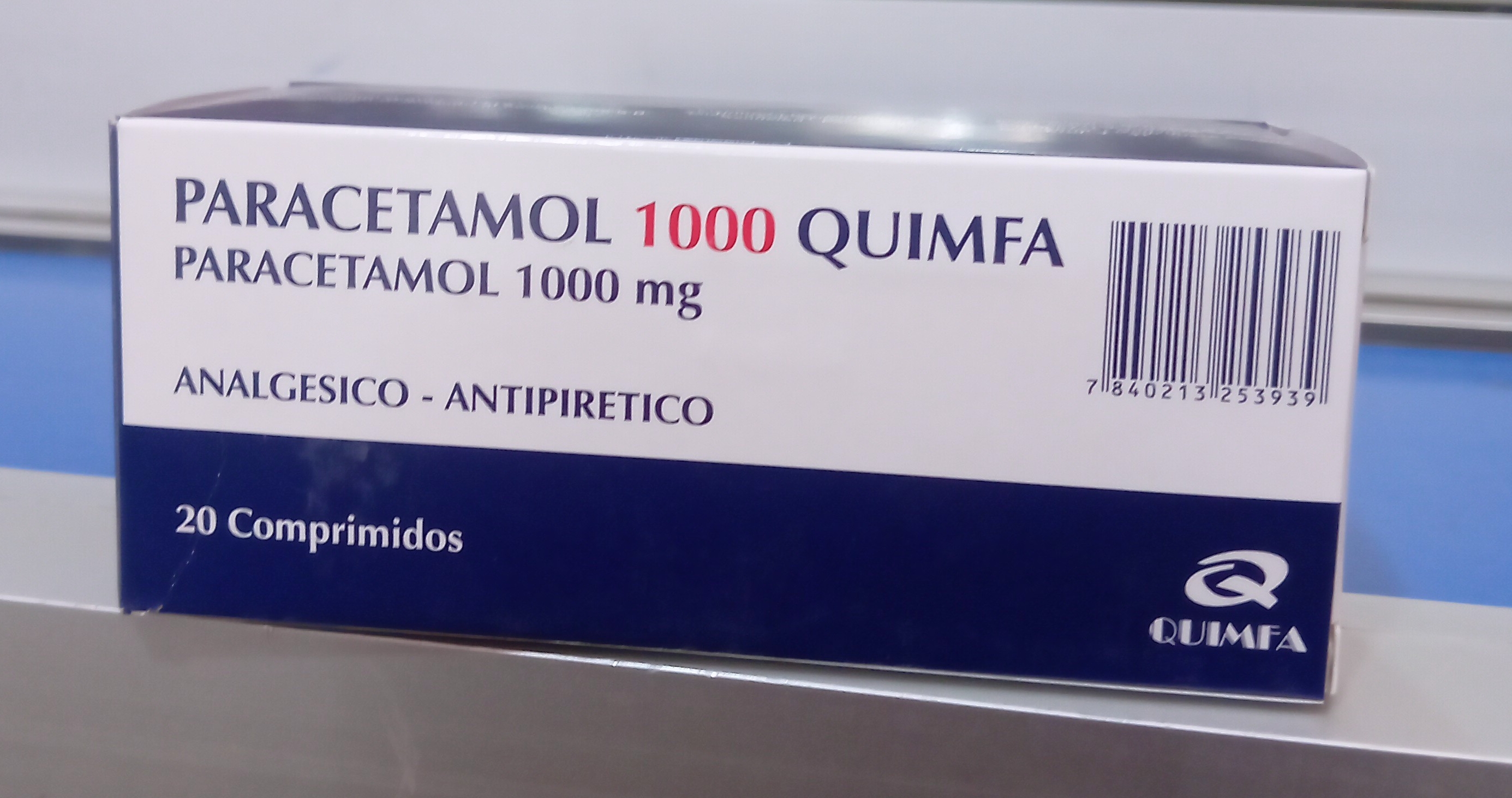 Paracetamol 1000 Quimfa X. Comprimido