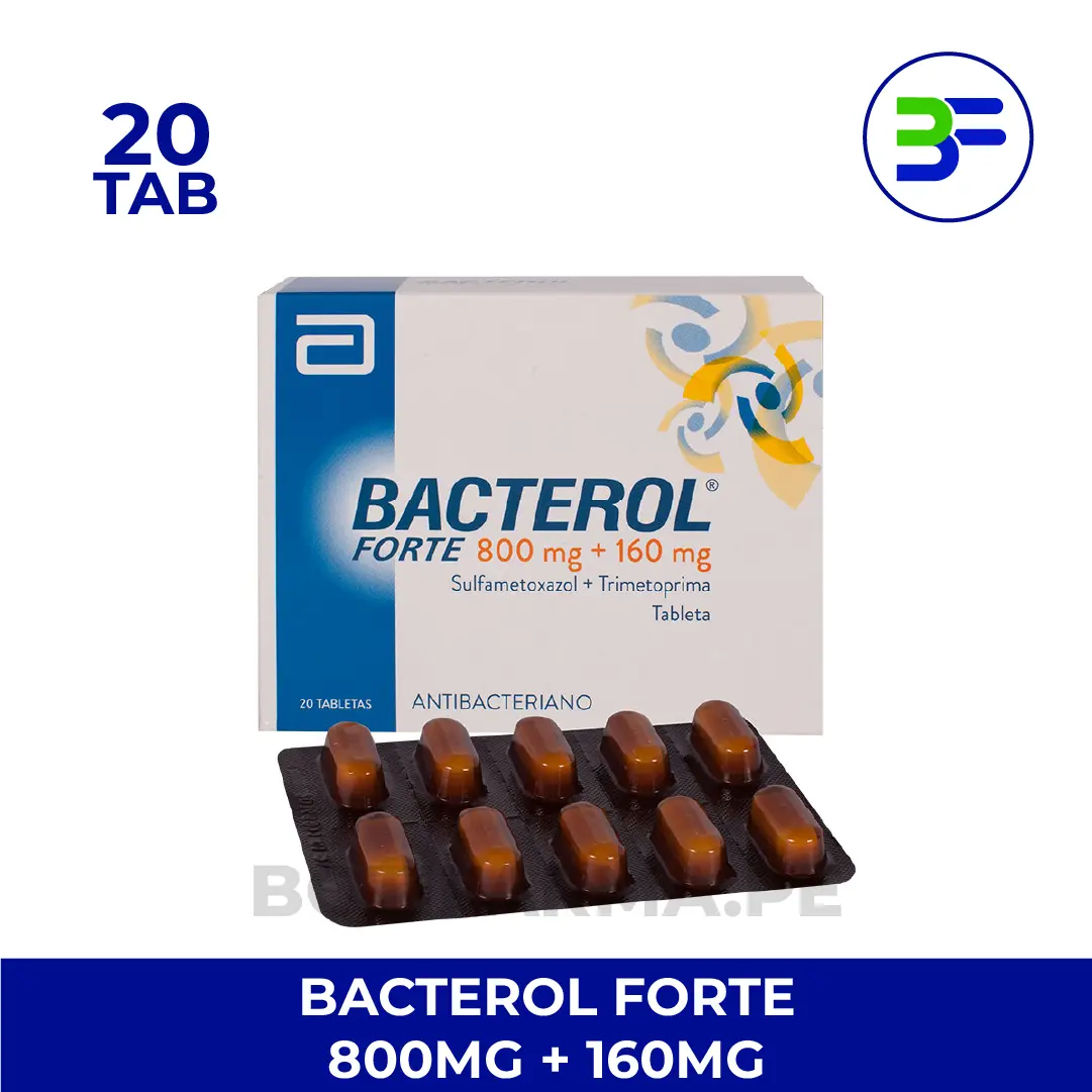 Bacterol Forte X Tabletas 800mg + 160mg _ Sulfametoxazol + Trimetoprima
