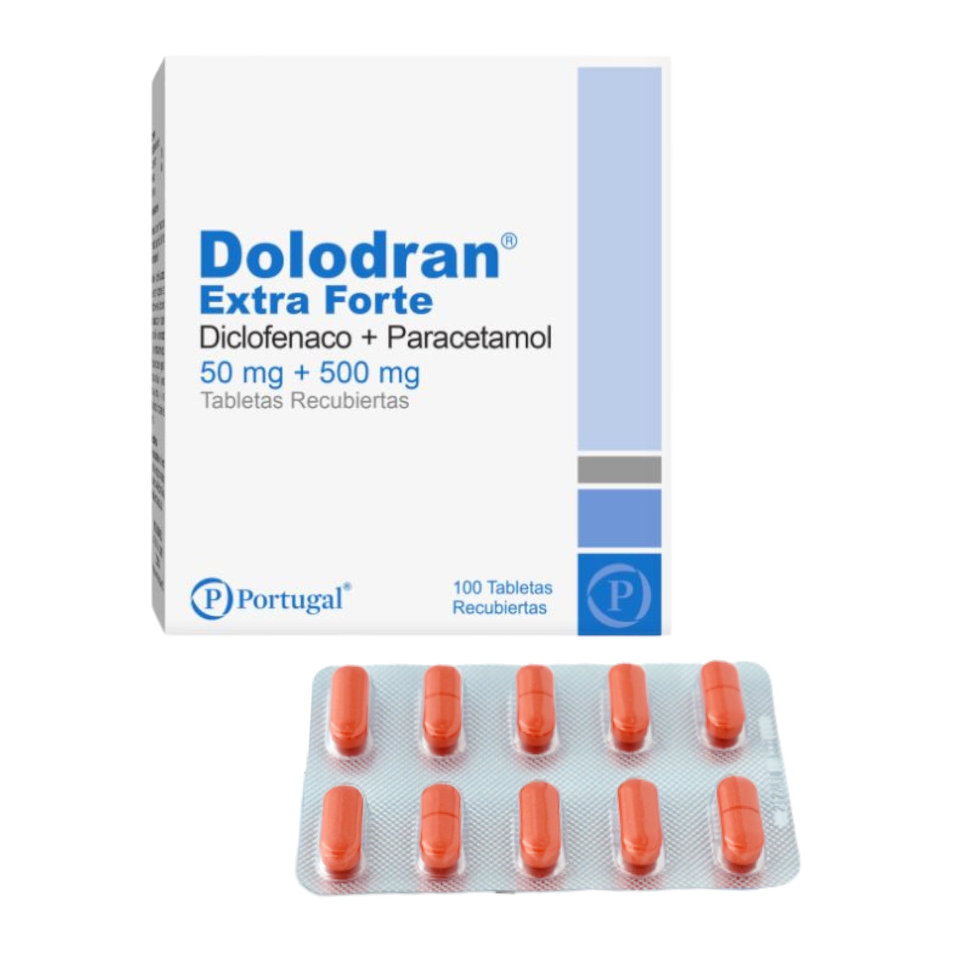 Dolodran Extra Forte X Tabletas _ Diclofenaco + Paracetamol 50 mg/500 mg