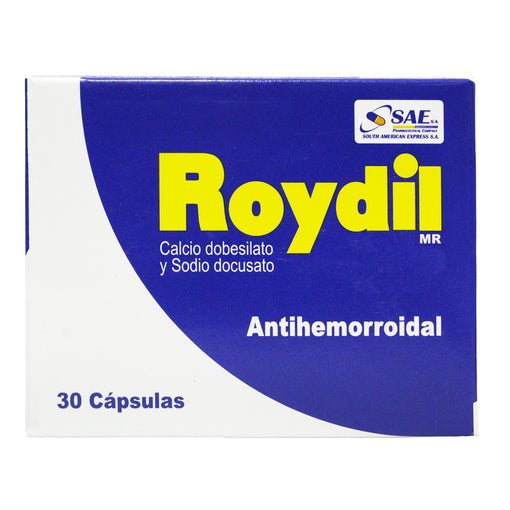 Roydil X Cápsula Antihemorroidal / Calcio dobesilato & Sodio docusato