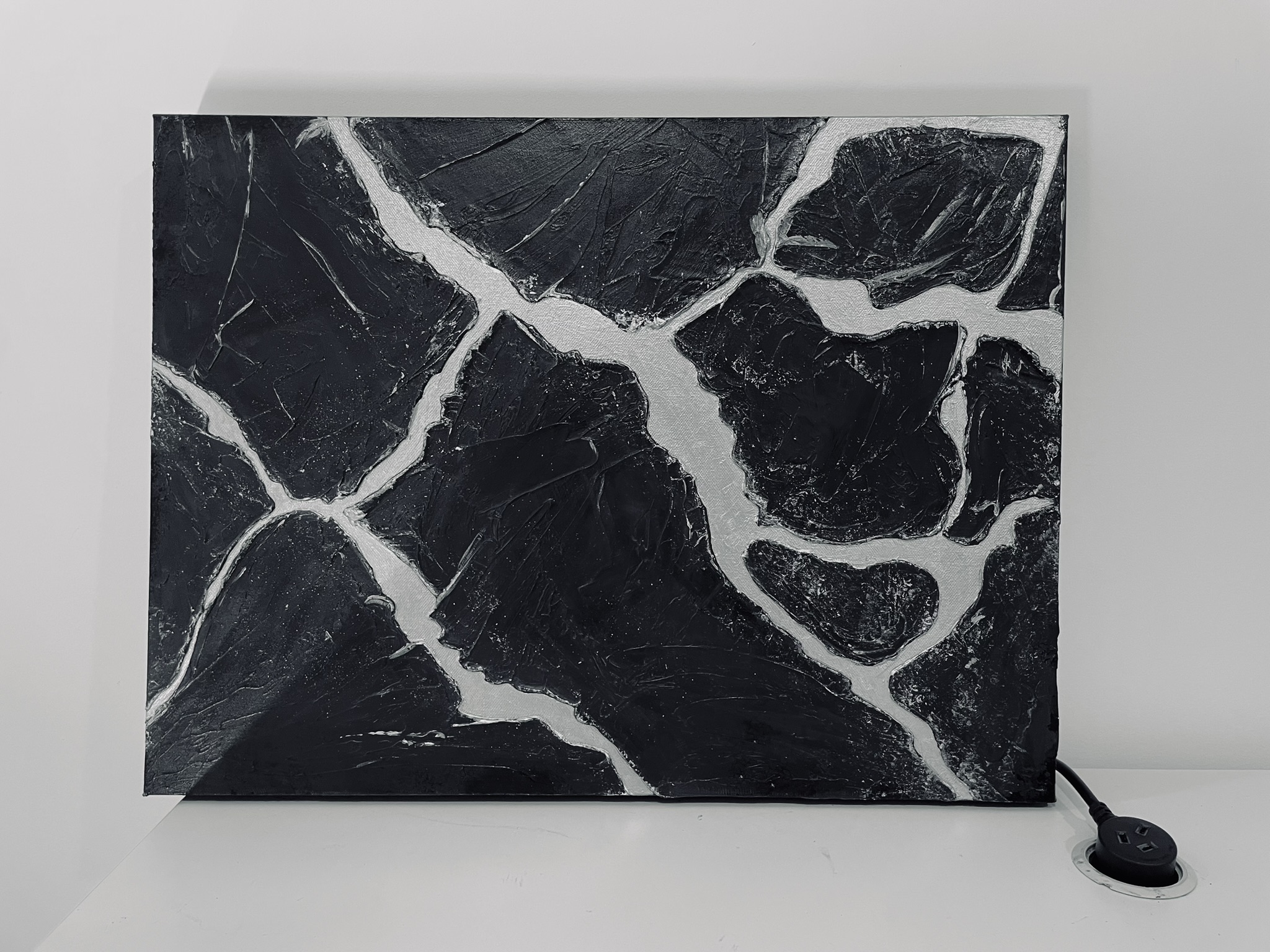 Abstract Black and White Canvas Art