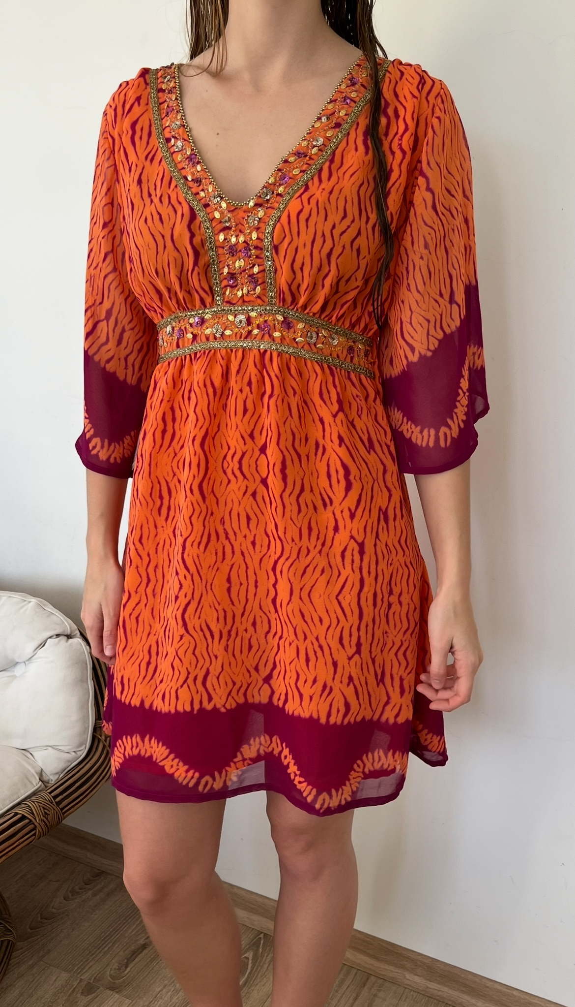 Vestido bordado Rapsodia