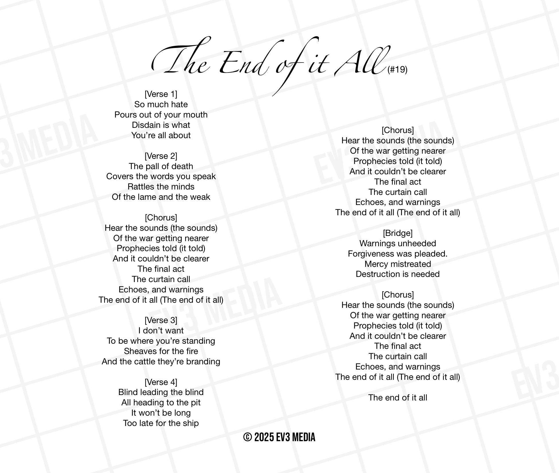 The End of It All