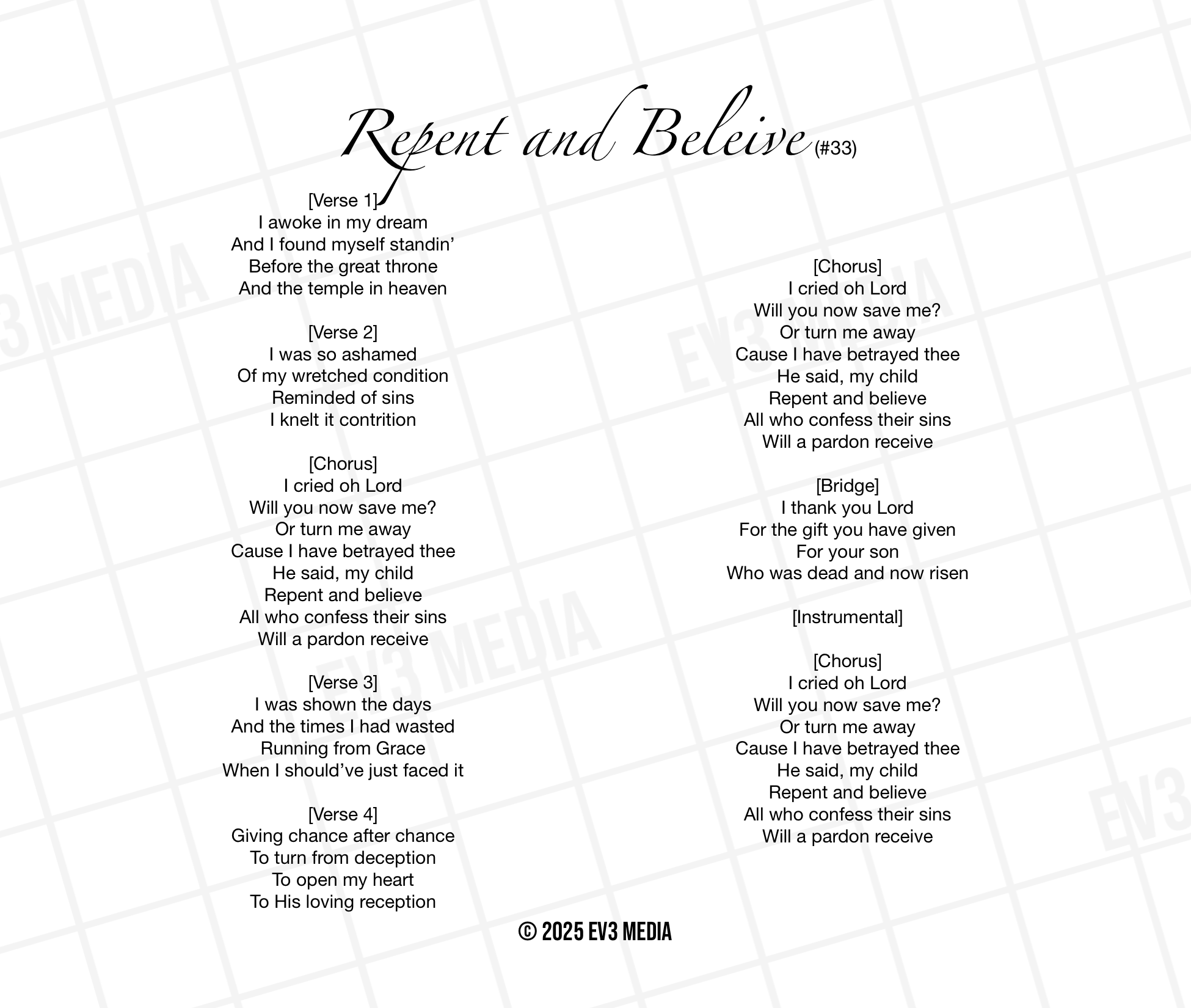 Repent and Believe