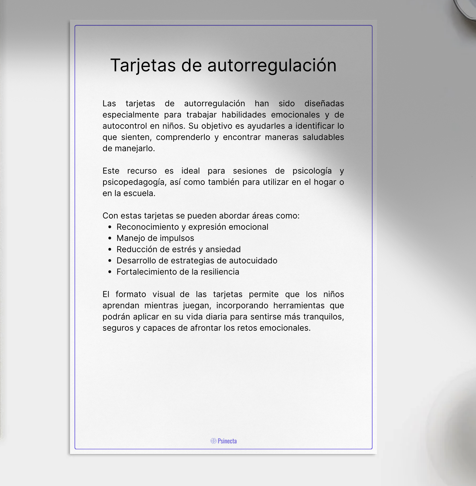 Tarjetas de Autorregulación 
