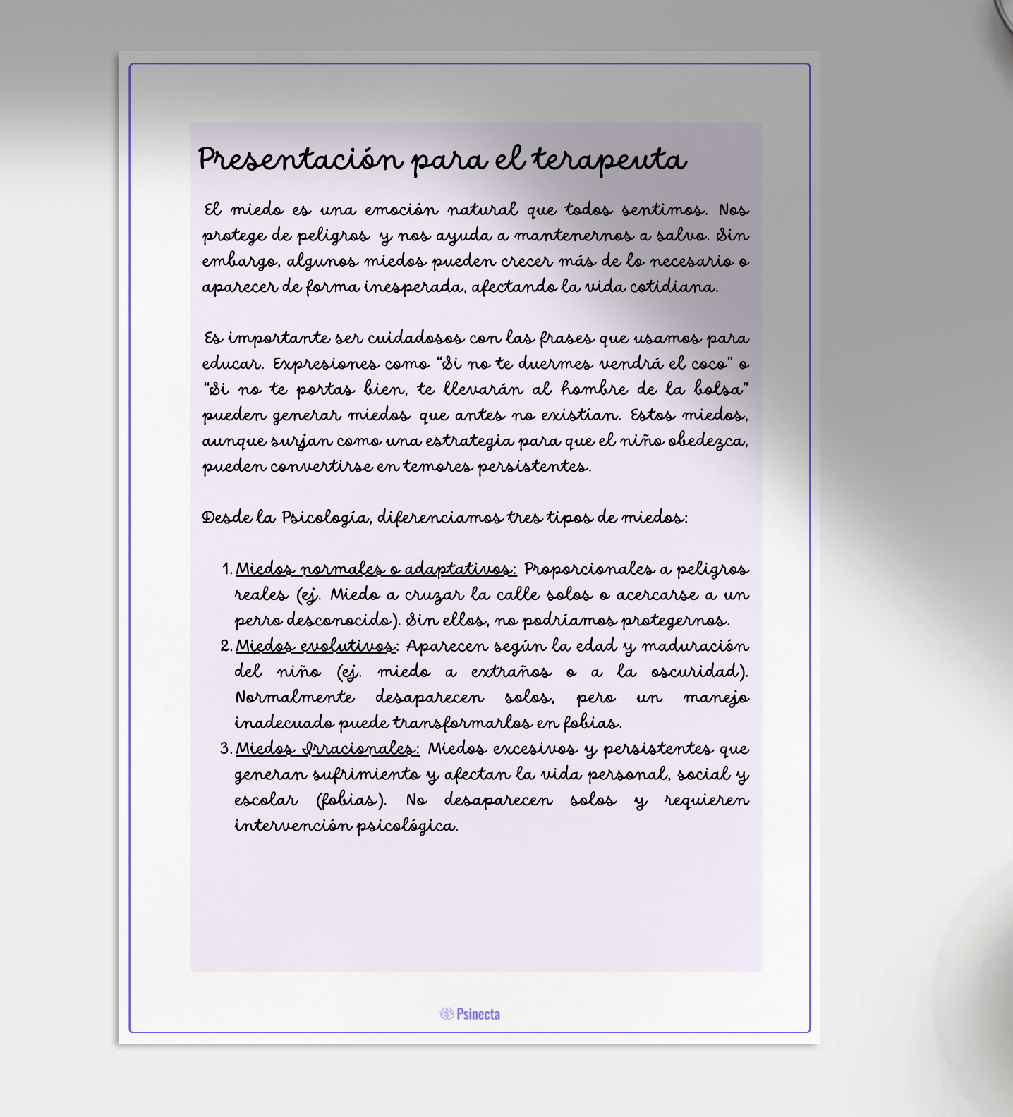 Actividad "Explorando los miedos"