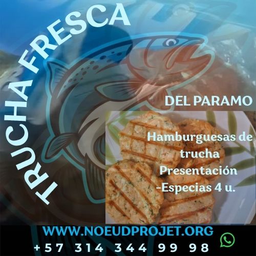 "Promoción mes de Julio" Hamburguesas de trucha con almidón de yuca, ajo, perejil, y especias