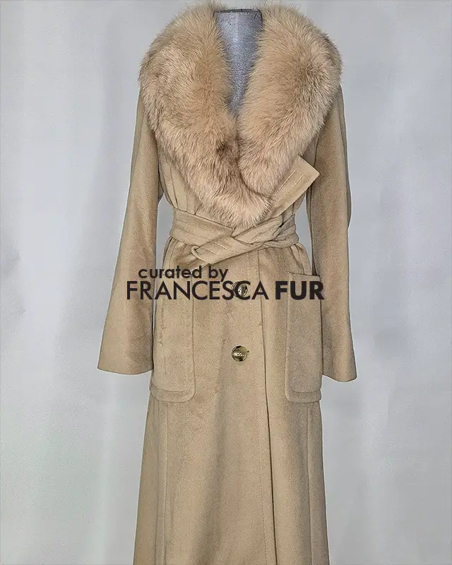 MAX MARA Fur Collared Full Length Coat