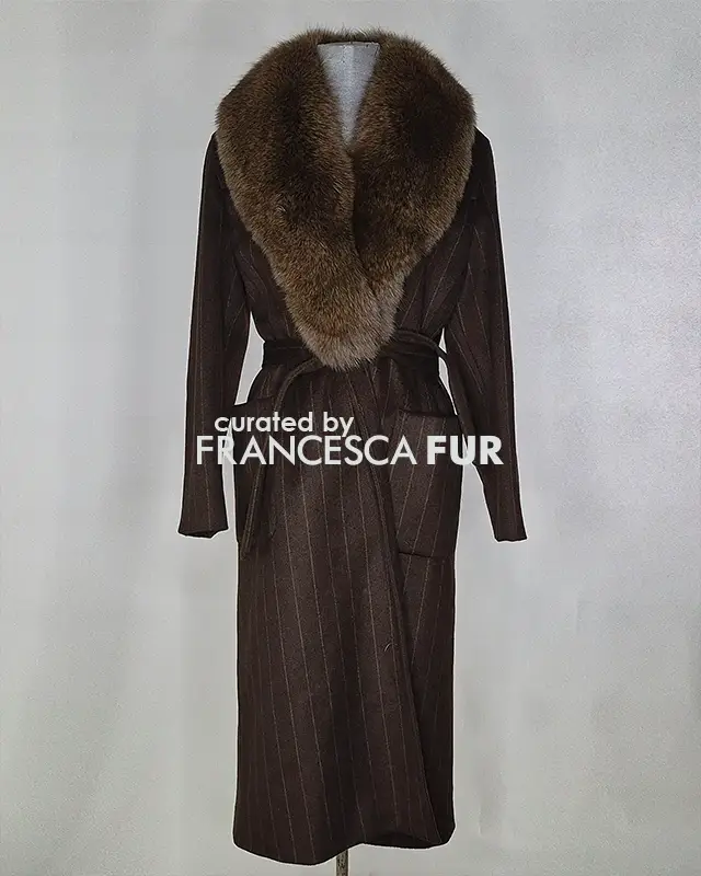 MAX MARA Fur Collared Full Length Coat