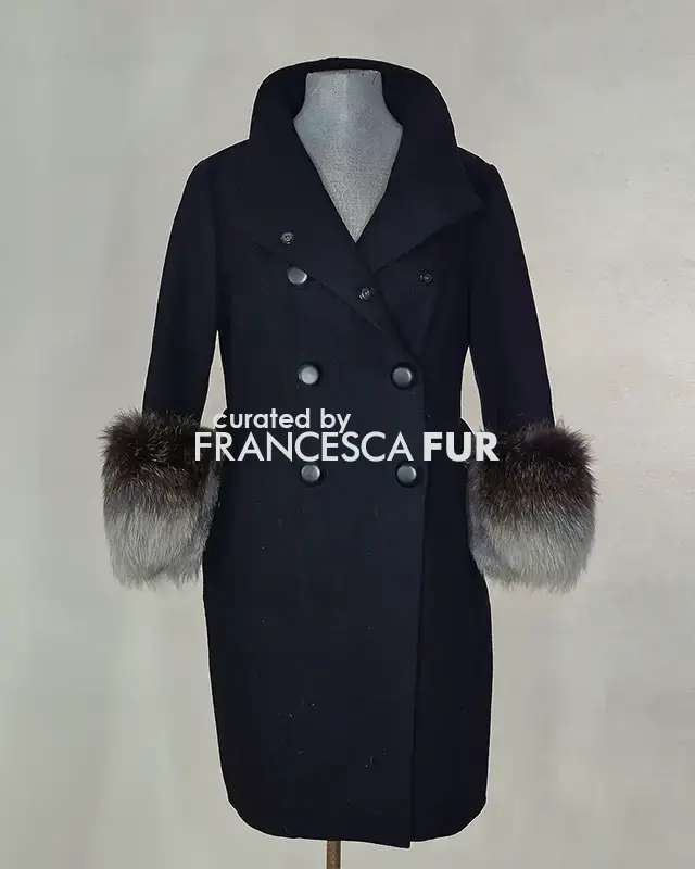 ERMANNO SCERVINO Fox Fur Cuffed Overcoat