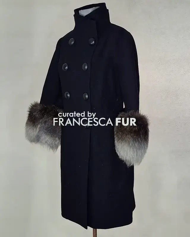 ERMANNO SCERVINO Fox Fur Cuffed Overcoat