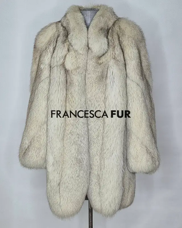 BLUE FOX XL Fur Coat