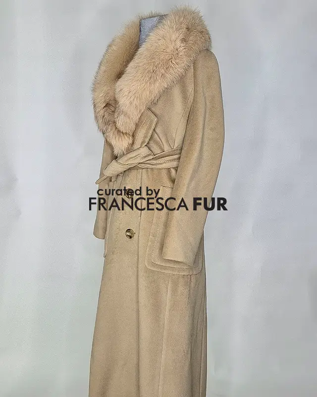 MAX MARA Fur Collared Full Length Coat