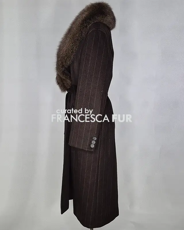 MAX MARA Fur Collared Full Length Coat