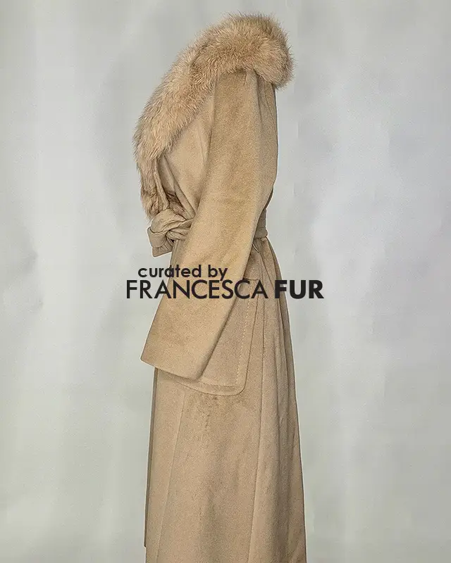 MAX MARA Fur Collared Full Length Coat