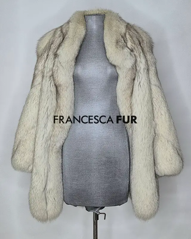 BLUE FOX XL Fur Coat