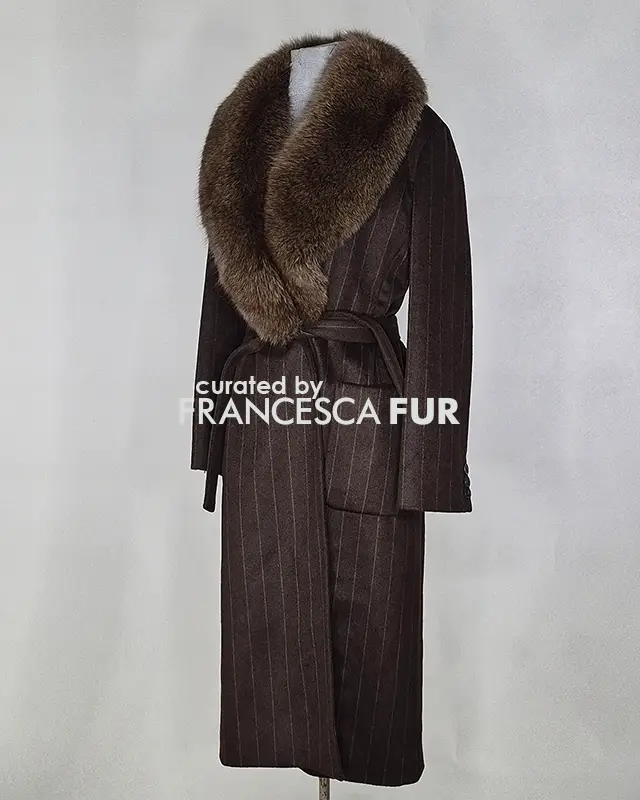 MAX MARA Fur Collared Full Length Coat