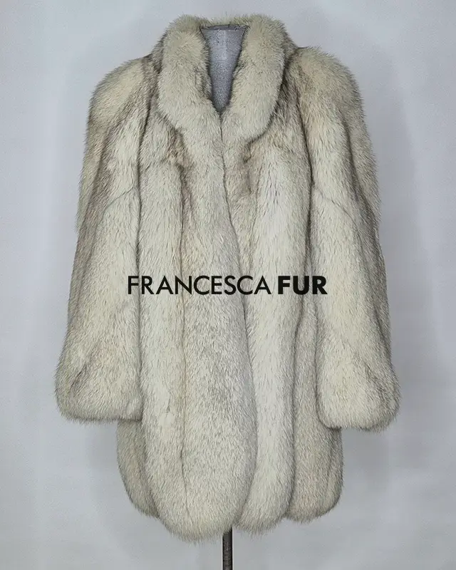 BLUE FOX XL Fur Coat