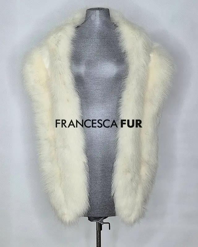 WHITE FOX FUR STOLE