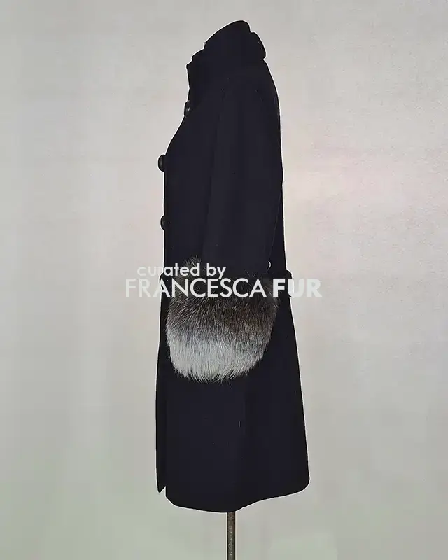 ERMANNO SCERVINO Fox Fur Cuffed Overcoat