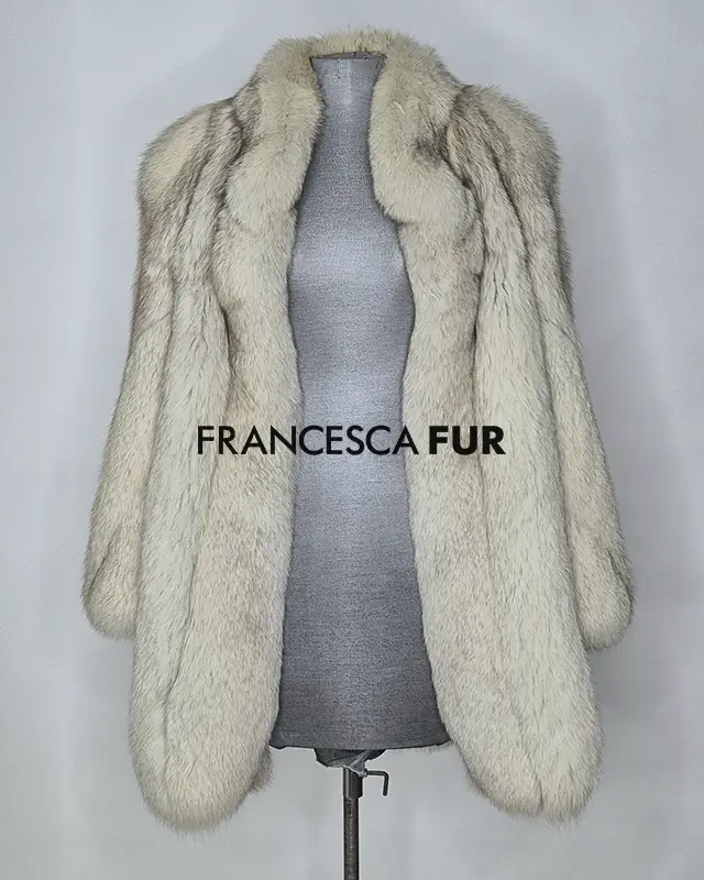 BLUE FOX XL Fur Coat