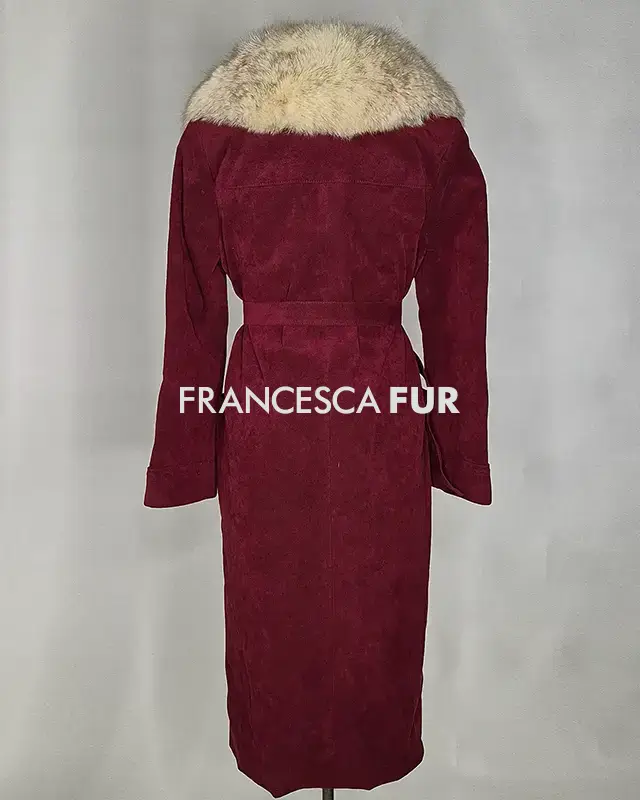 FOX FUR Collared Scarlett Suede Coat