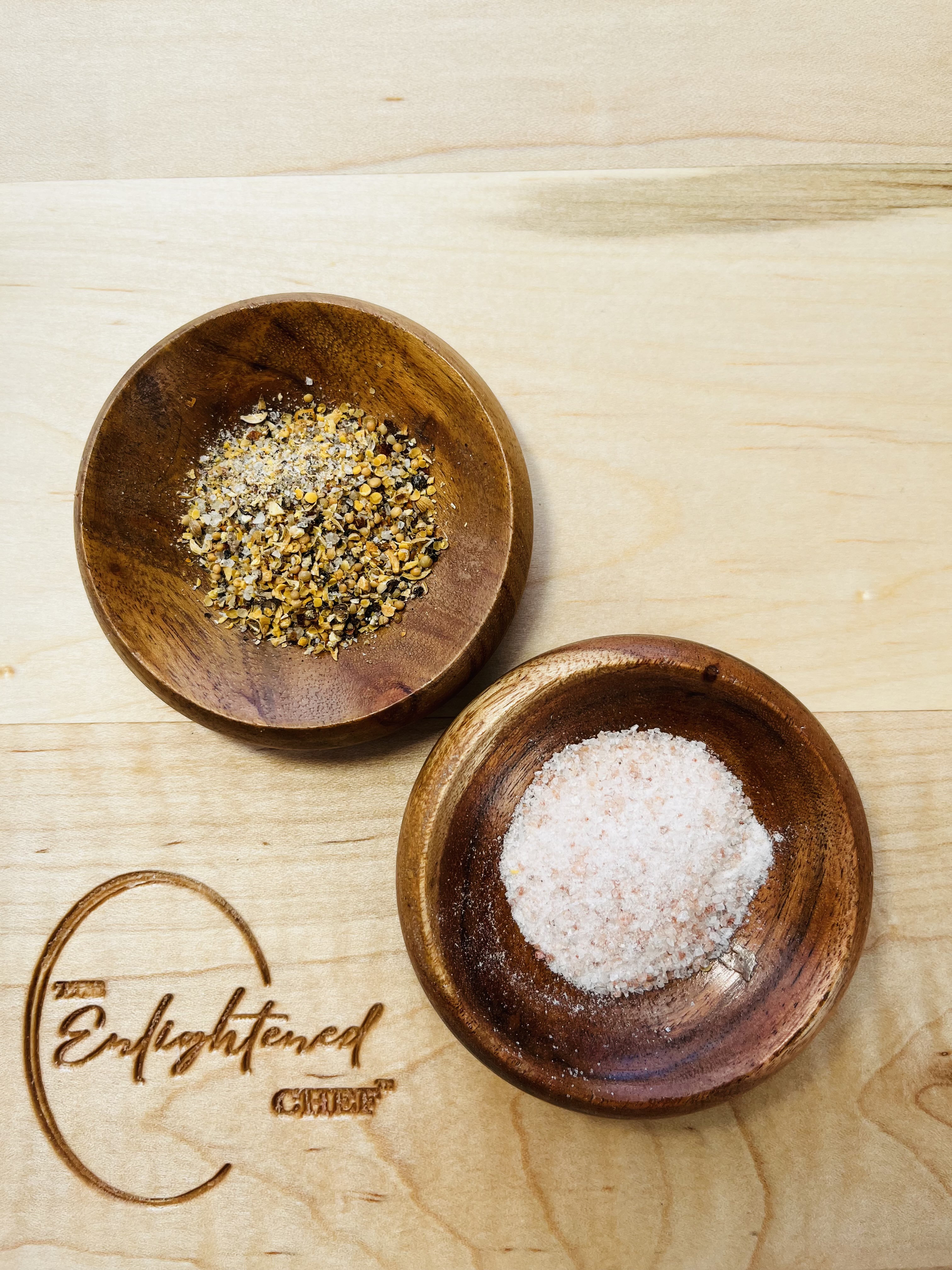 Pinch of Joy: Wooden Salt & Pepper Bowls (Set of 2)