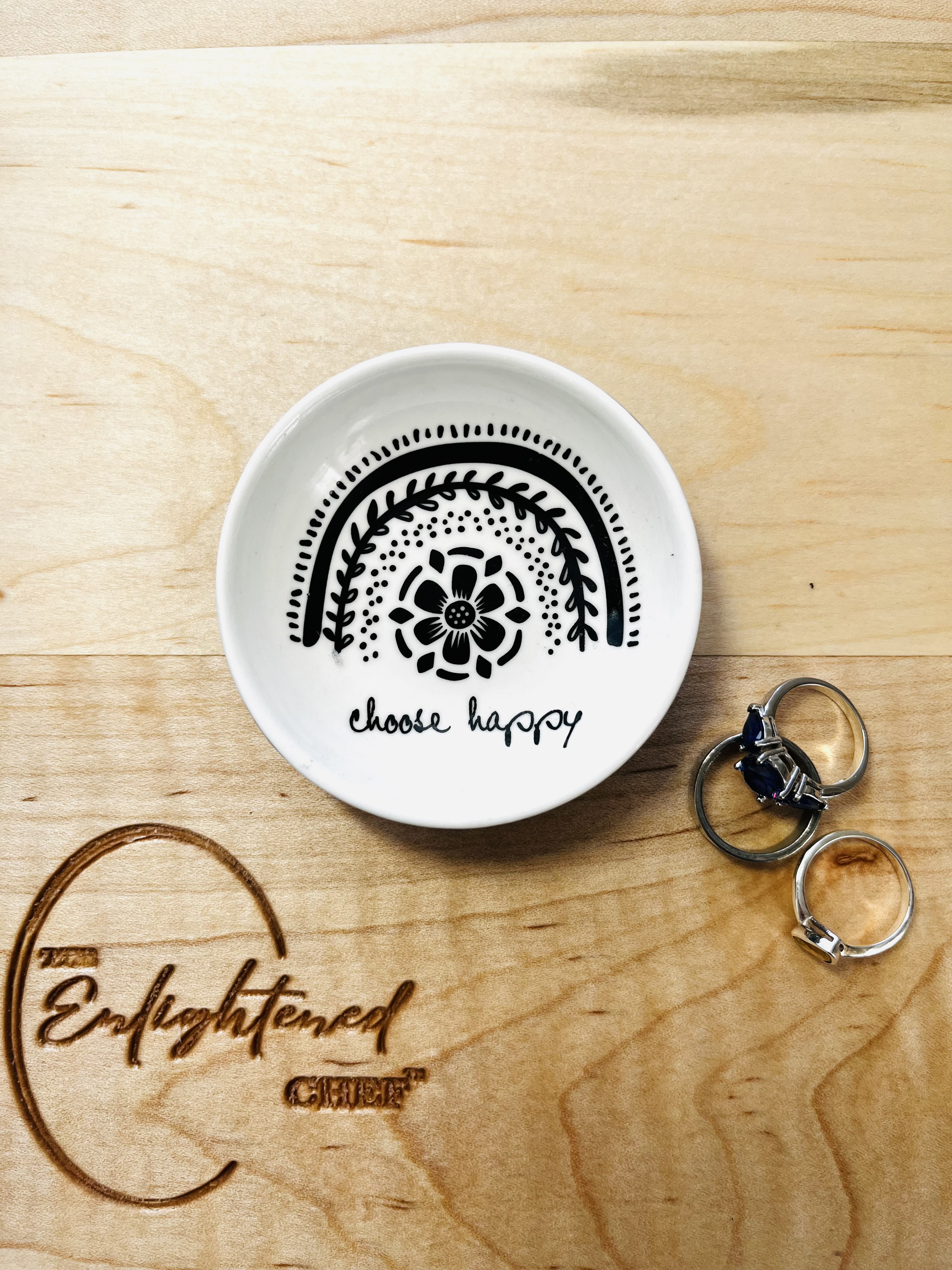 “Choose Happy” Ceramic Ring Dish