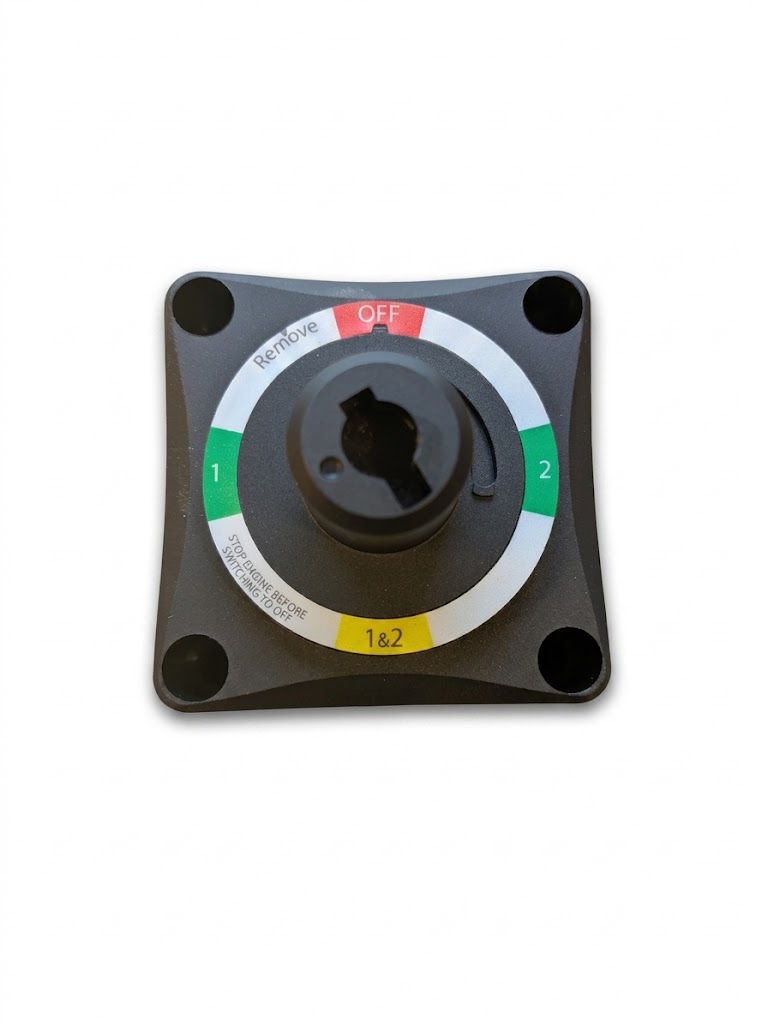 Battery isolator (1; 2; 1+2; Off)