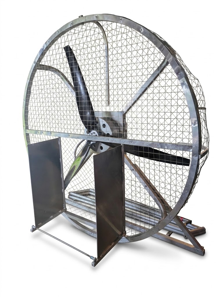 Cage, with motor and propeller