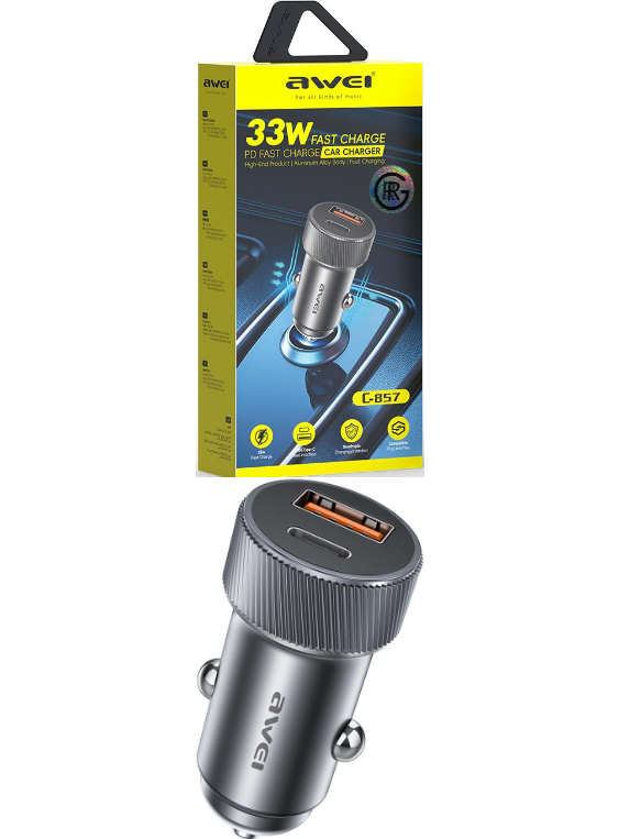 Awei C-857 33W PD Car Charger for phone and tablet