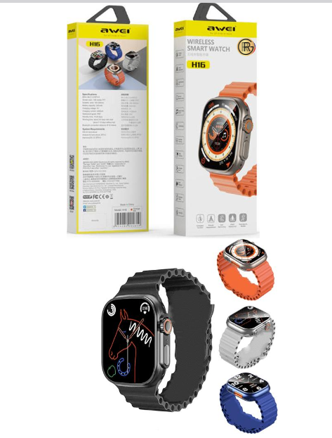 Awei H16 Smart Watch NFC GPS Smartwatch Body Temperature Measuring Bluetooth Calls