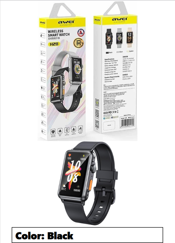 Awei H28 Wireless Smart Watch  NFC GPS Body Temperature Measuring Bluetooth Calls 