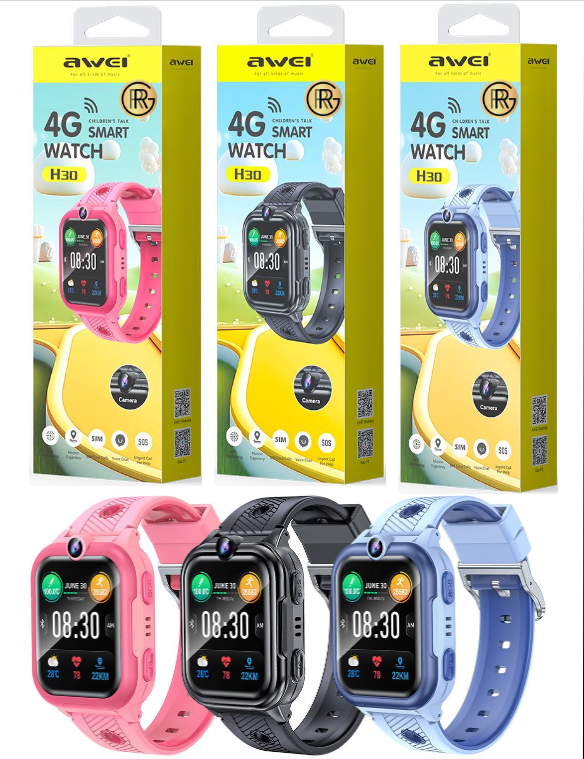Awei H30 Smart Watch for kids 4G Sim Support GPS IP67 Waterproof