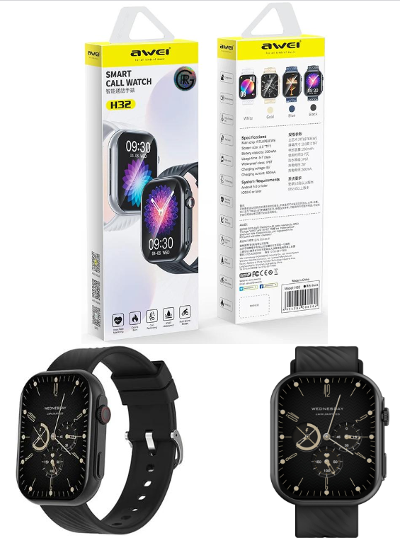 Awei H32 Smart Watch Multi Sports Mode Heart-Rate  Waterproof HD Touch Screen 