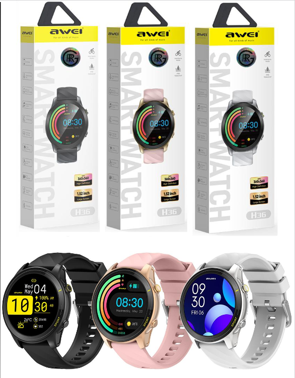Awei H36 Smart Watch Touch Screen Bluetooth Call  IPX6 Waterproof