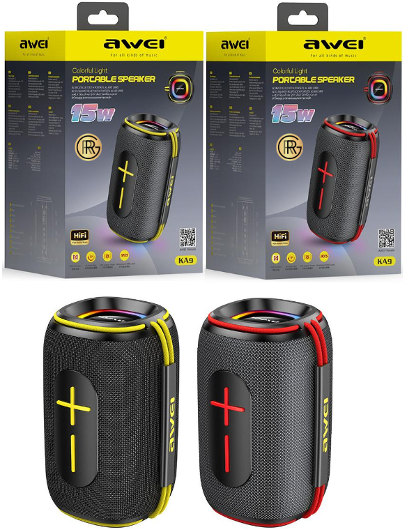 Awei KA9 Bluetooth Speaker Bass Subwoofer 15W Portable Waterproof Support TWS Pairing